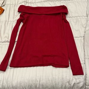 Strapless red sweater
